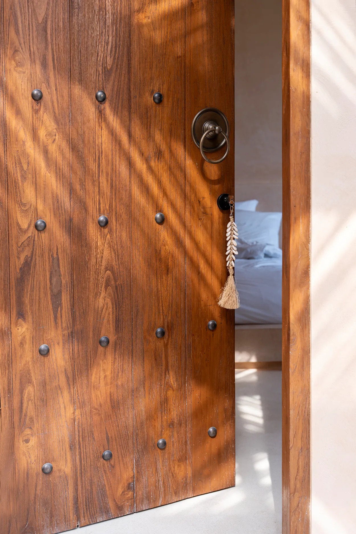 Le porte-clés en osier en forme d'arrête de poisson - blanc naturel – Image 3