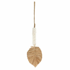 Le pompon en coquillage de raphia - blanc naturel