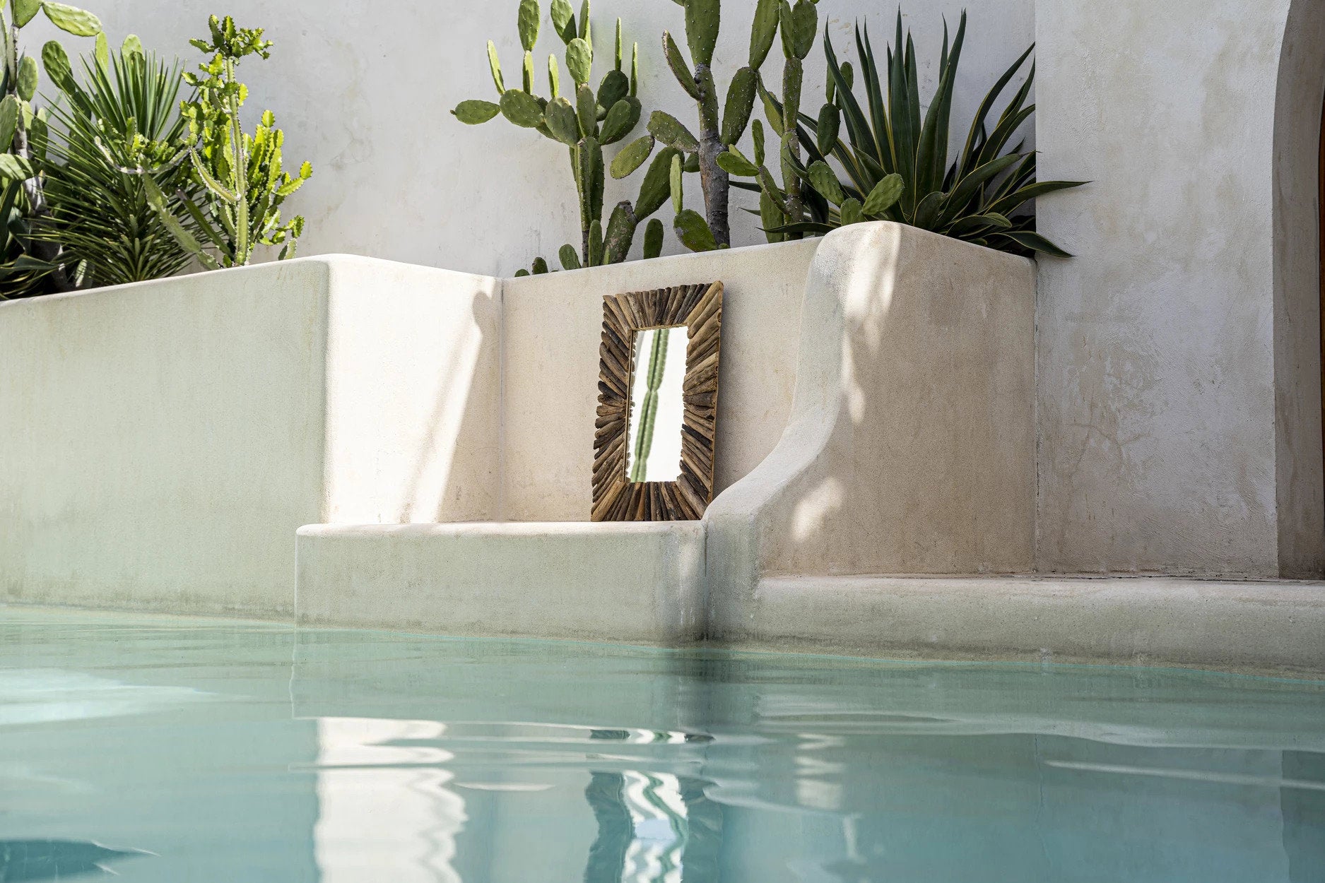 Le miroir encadré de bois flotté - Naturel - M – Image 5