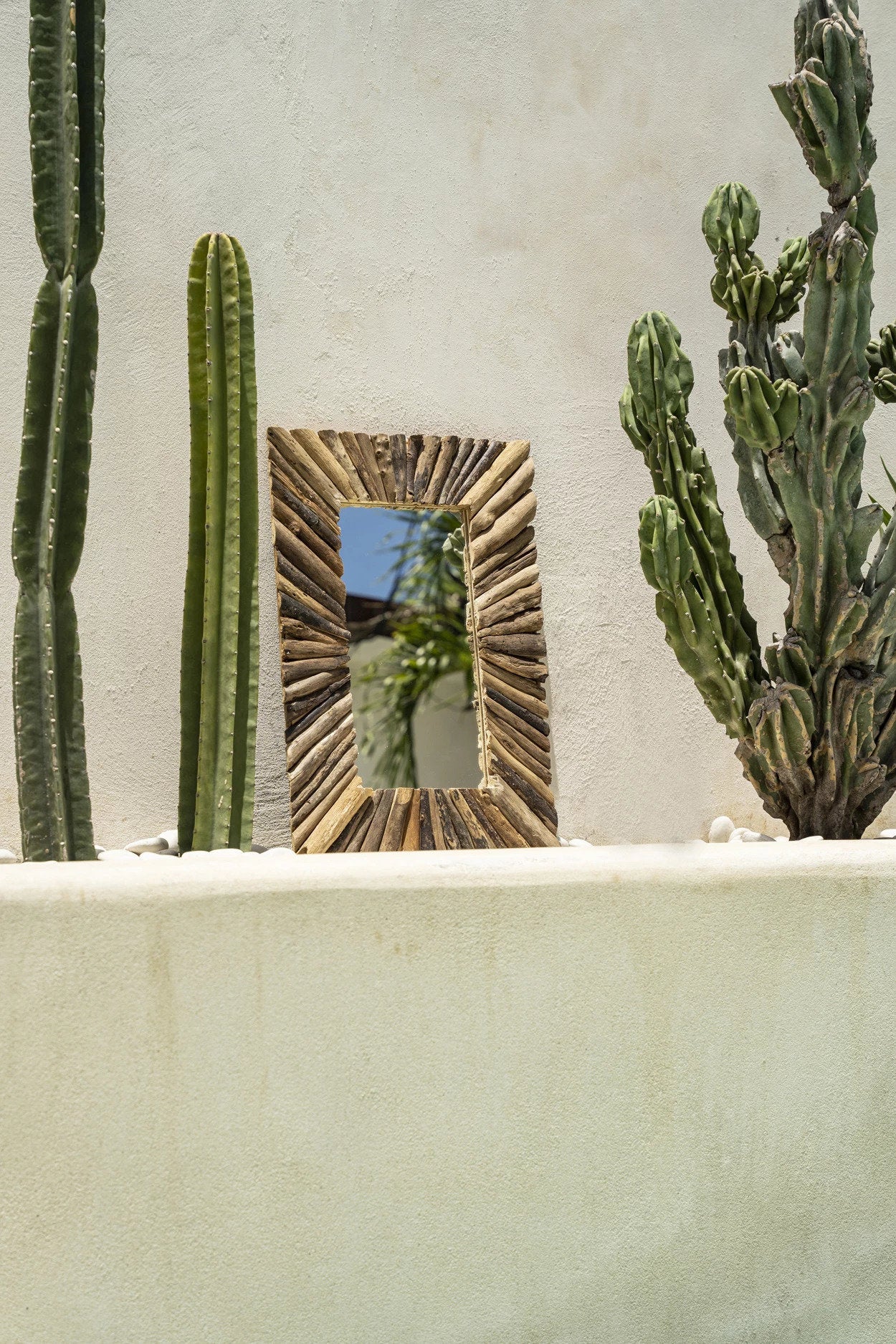 Le miroir encadré de bois flotté - Naturel - M – Image 7